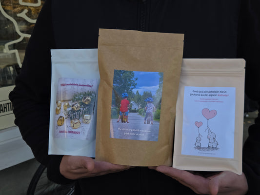 Isänpäivälahja tai joululahja vielä hakusessa? Kahvi omalla kuvalla ompi se juttu!