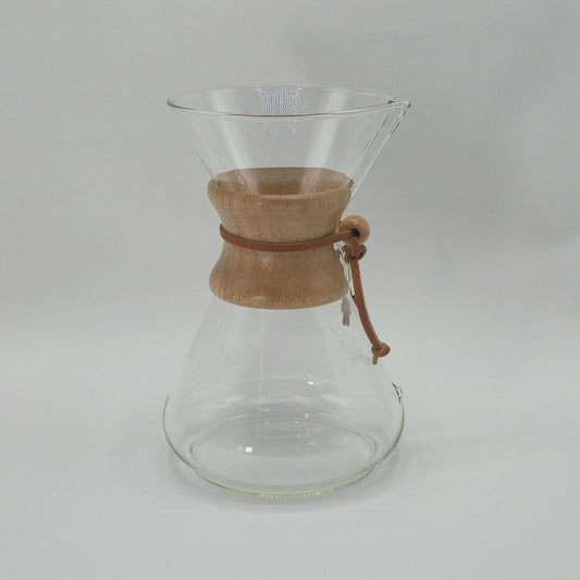 Chemex-kahvinkeitin puukauluksella ja nahkanauhalla, 10 kuppia